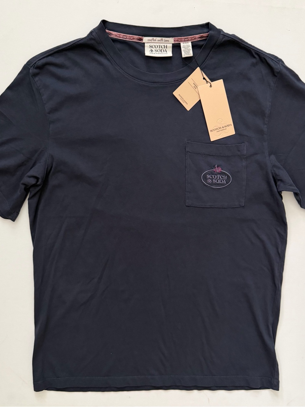 Scotch & Soda Navy Short-Sleeve Pocket Tee Size L